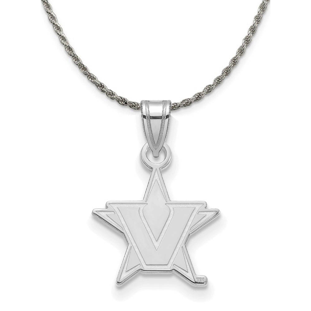 Sterling Silver Vanderbilt U. Initial V Necklace - 18 Inch