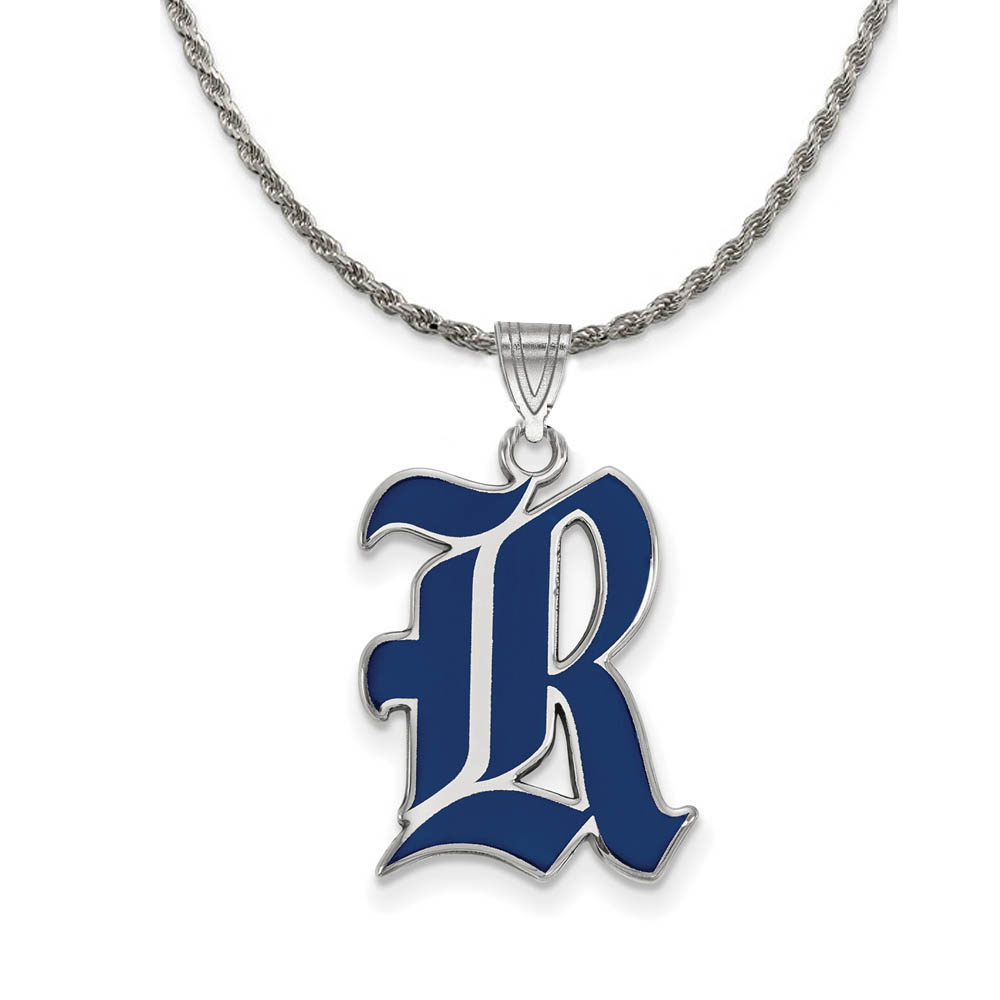 Sterling Silver Rice U. Enamel Pendant Necklace