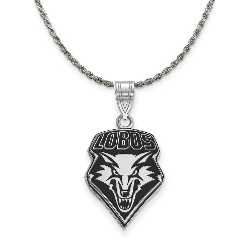 Sterling Silver U. of New Mexico Enamel Pendant Necklace