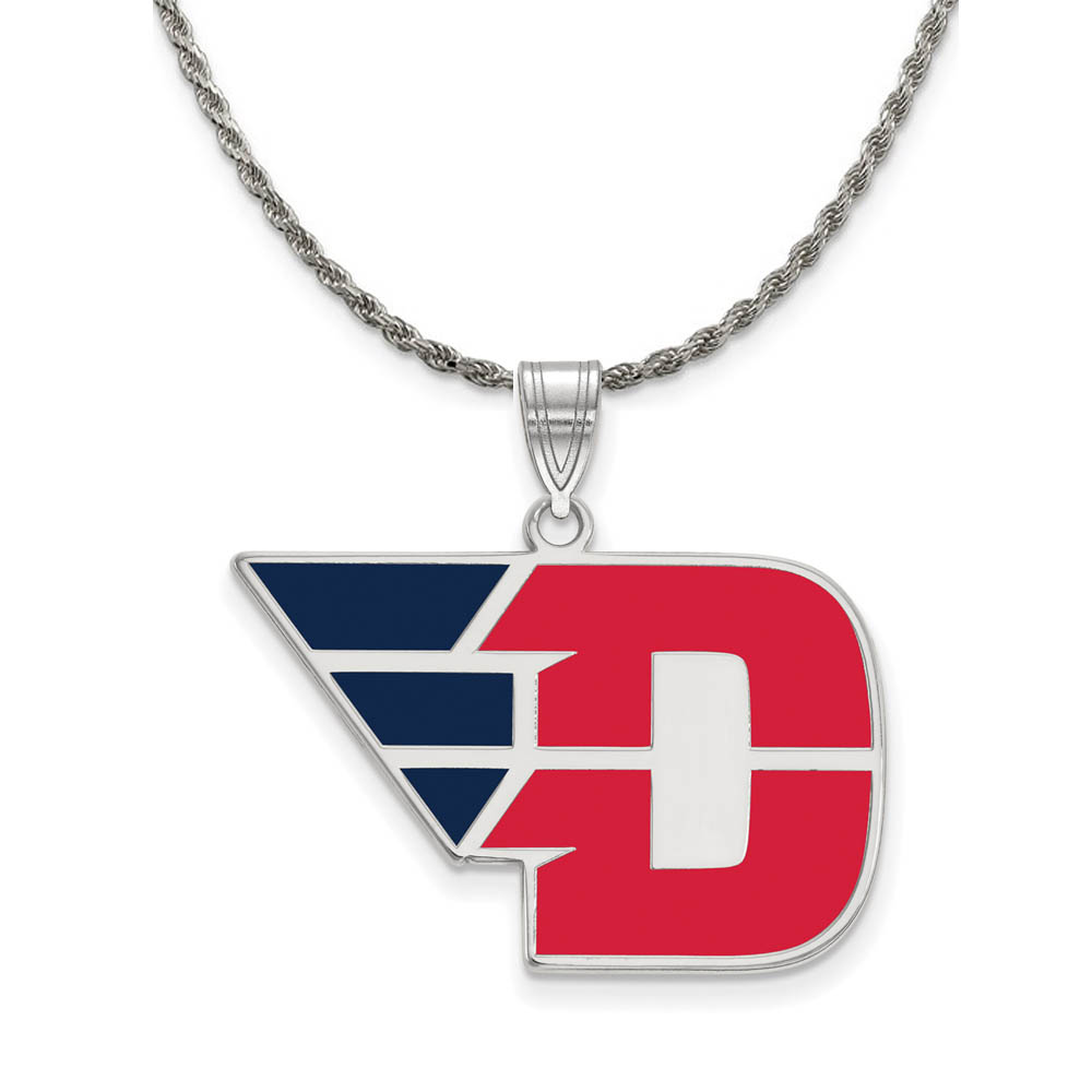 Sterling Silver U. of Dayton Enamel Pendant Necklace