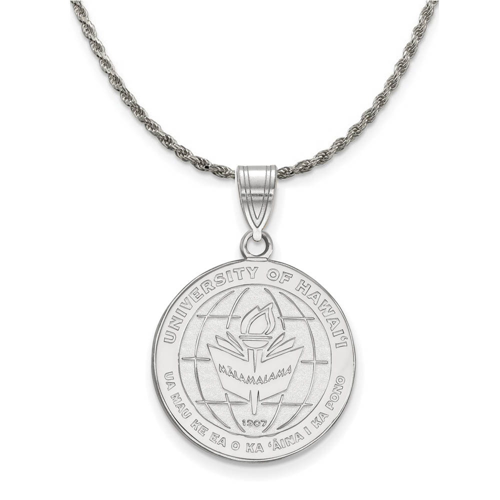 Sterling Silver The U. of Hawai'i Crest Disc Necklace
