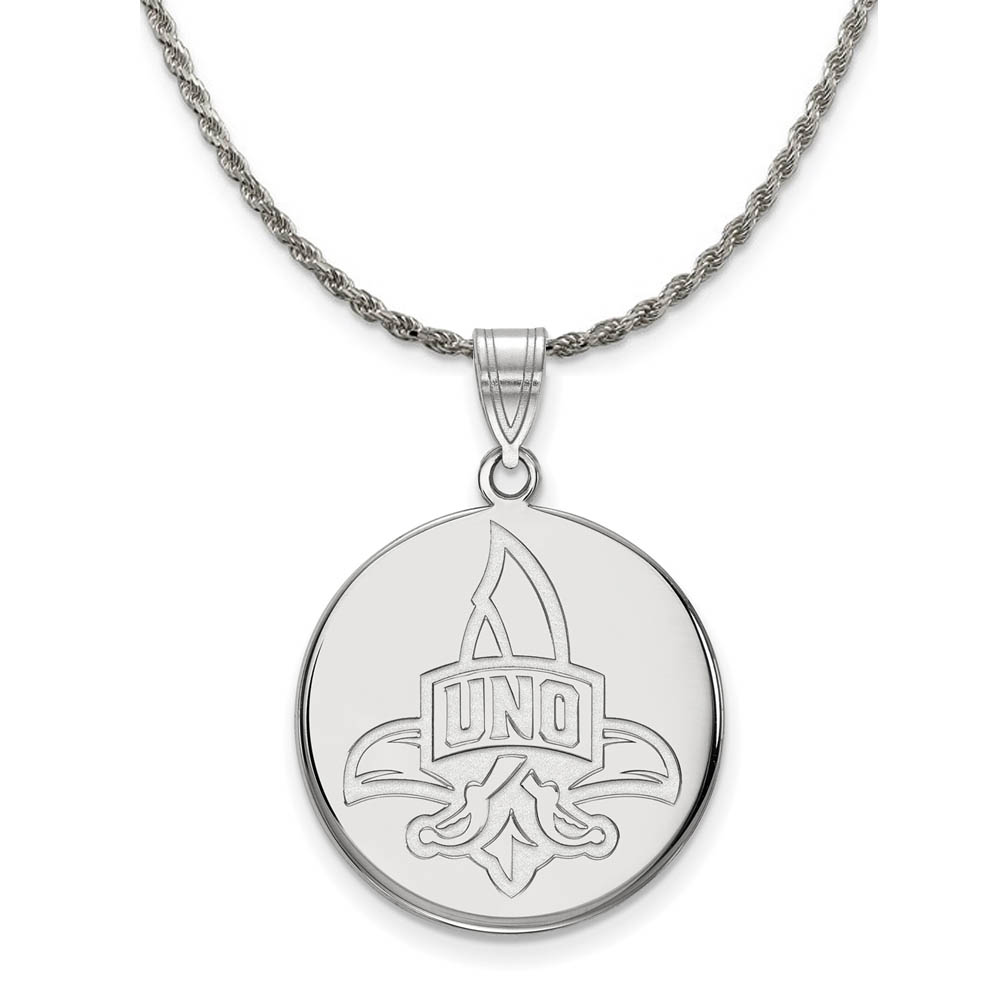 Sterling Silver U. of New Orleans Privateers Disc Necklace