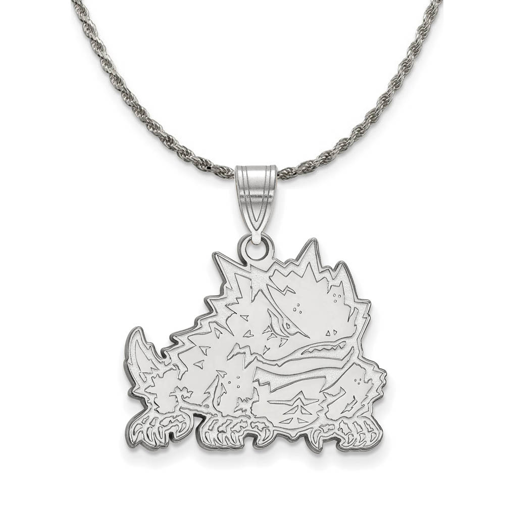 Sterling Silver Texas Christian U. Logo Necklace