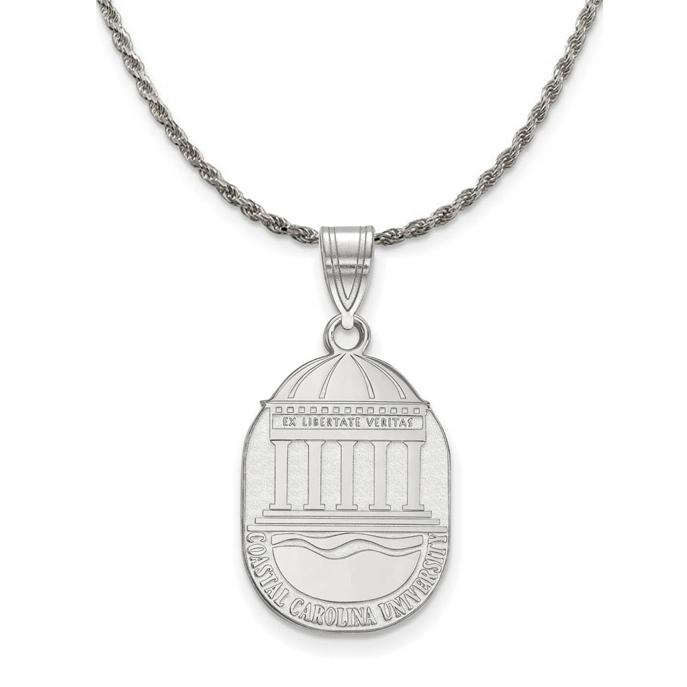 Sterling Silver Coastal Carolina U Crest Pendant Necklace
