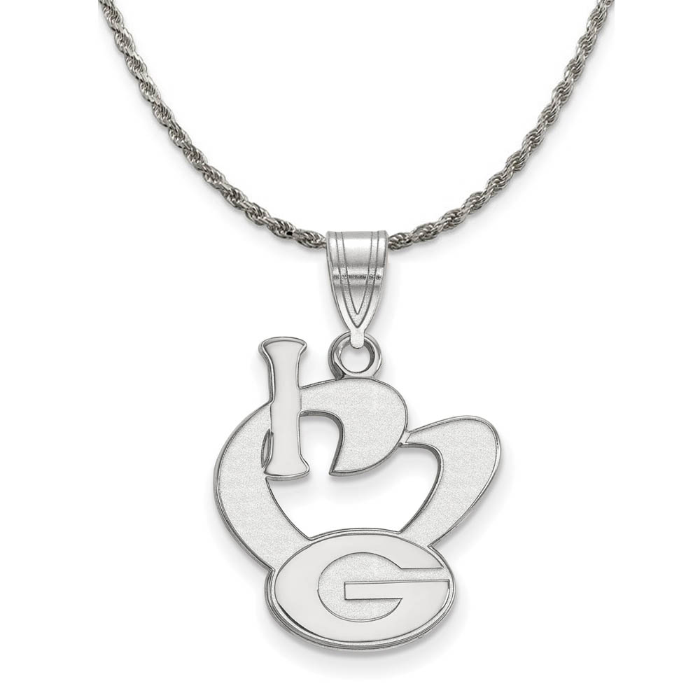 Sterling Silver U. of Georgia 'I Love G' Pendant Necklace