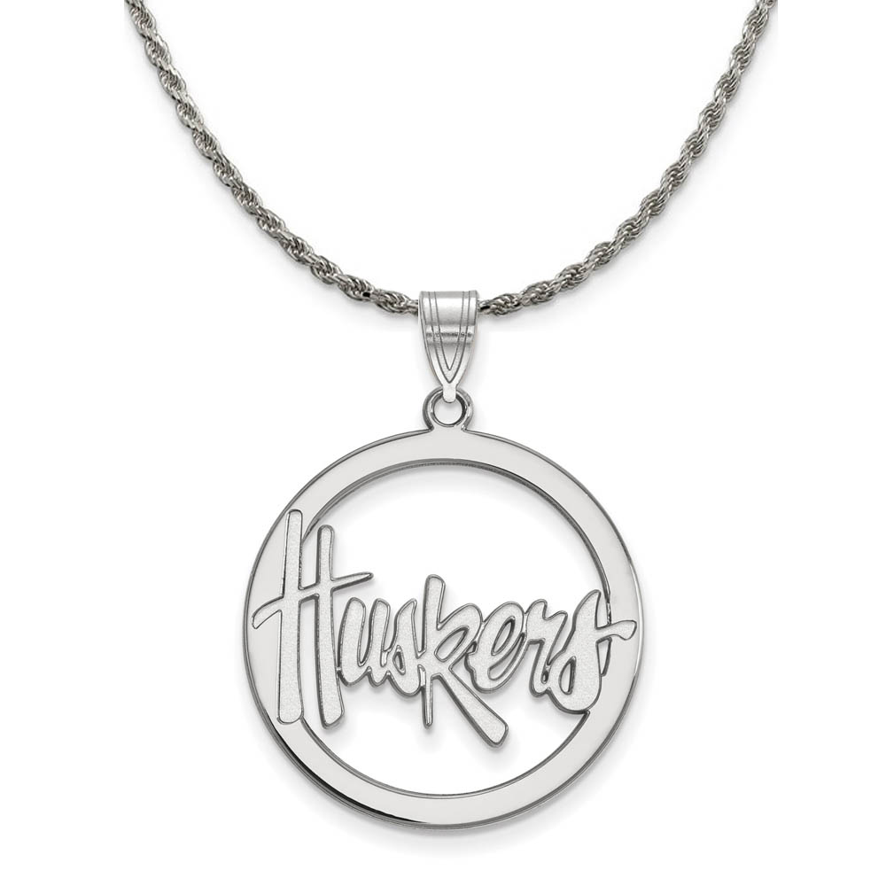 Sterling Silver U. of Nebraska Huskers Circle Necklace