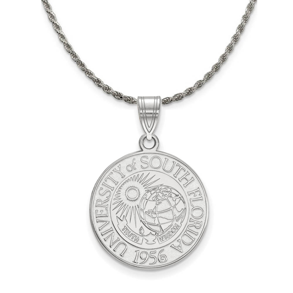 Sterling Silver South Florida Crest Pendant Necklace