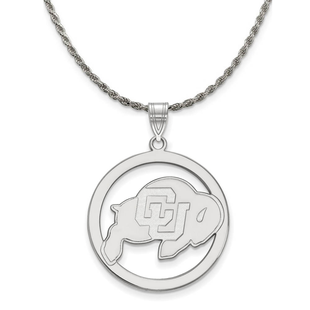 Sterling Silver U. of Colorado Circle Pendant Necklace