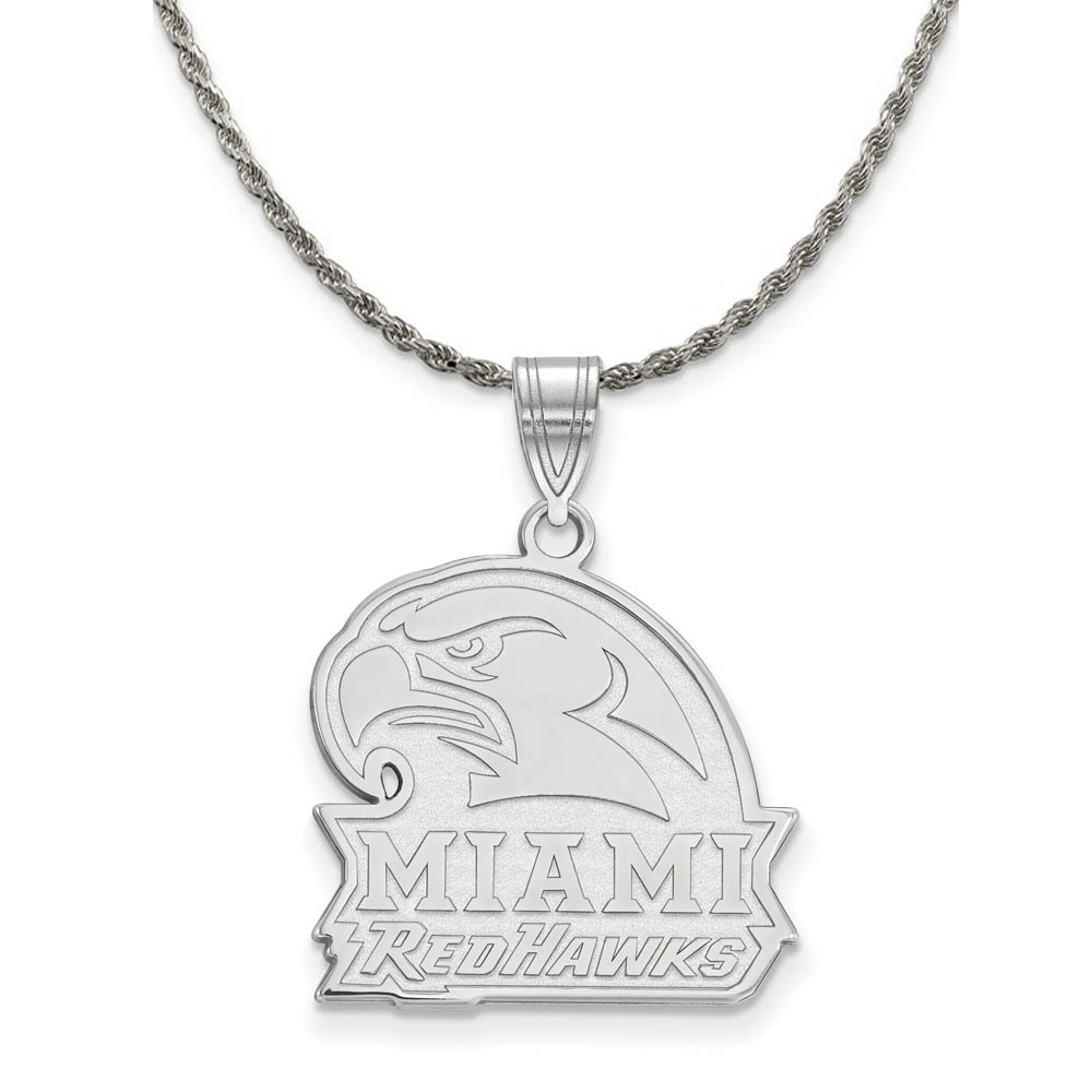 Sterling Silver Miami U Pendant Necklace