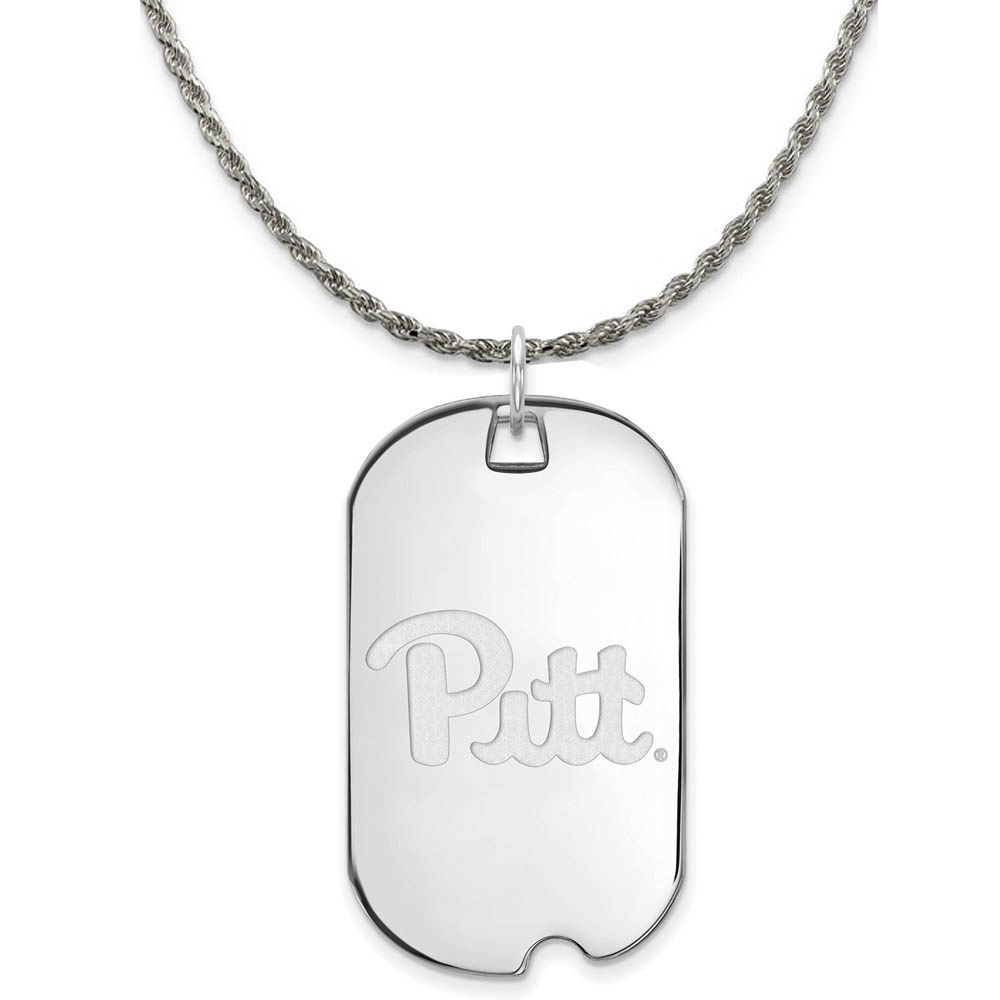 Sterling Silver U. of Pittsburgh Dog Tag Necklace