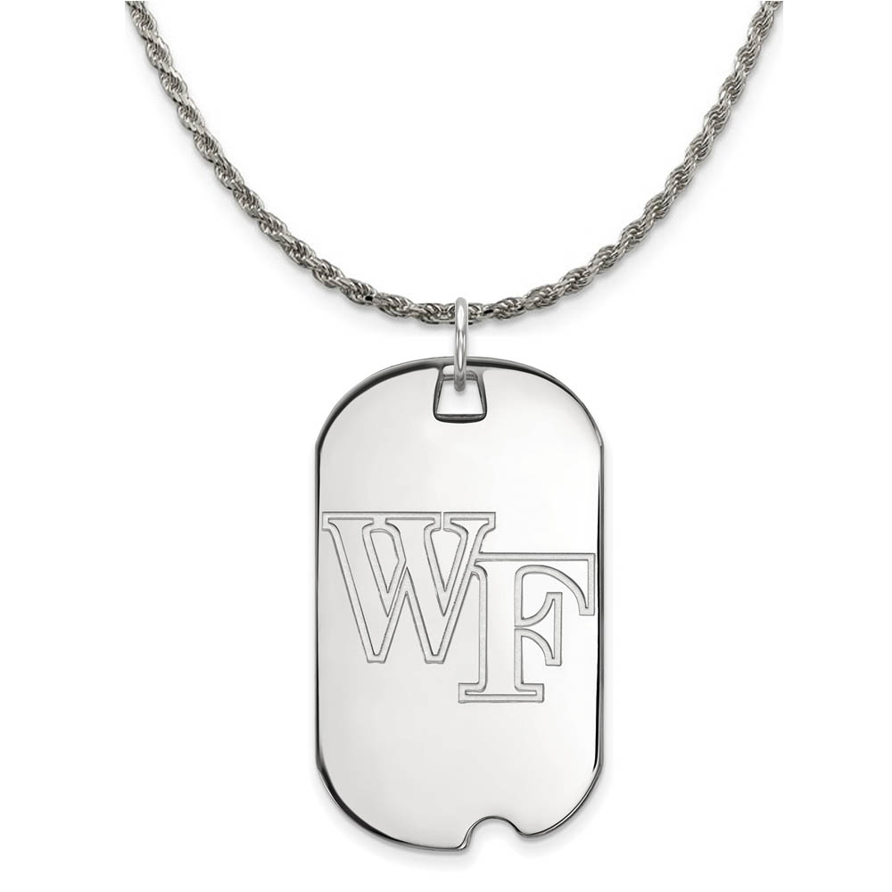 Sterling Silver Wake Forest U. Dog Tag Necklace