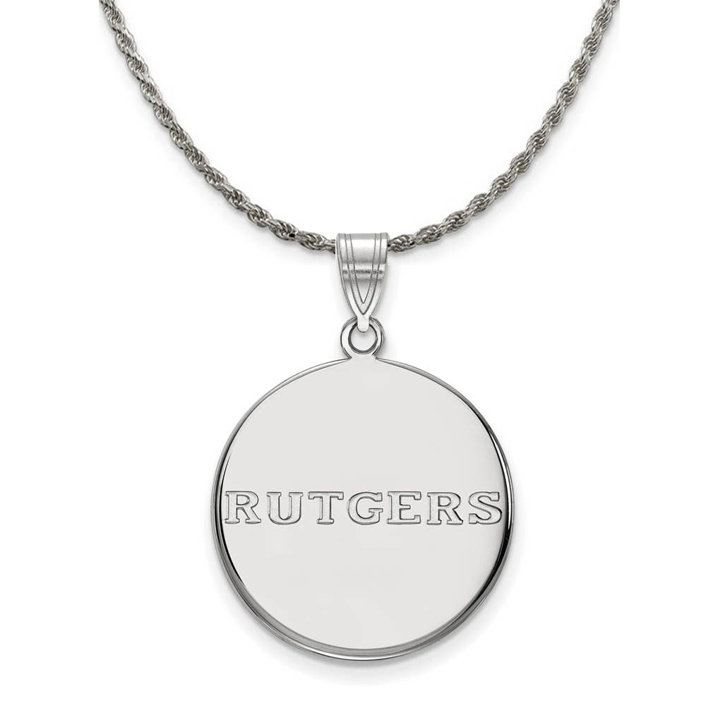 Sterling Silver Rutgers Disc Pendant Necklace