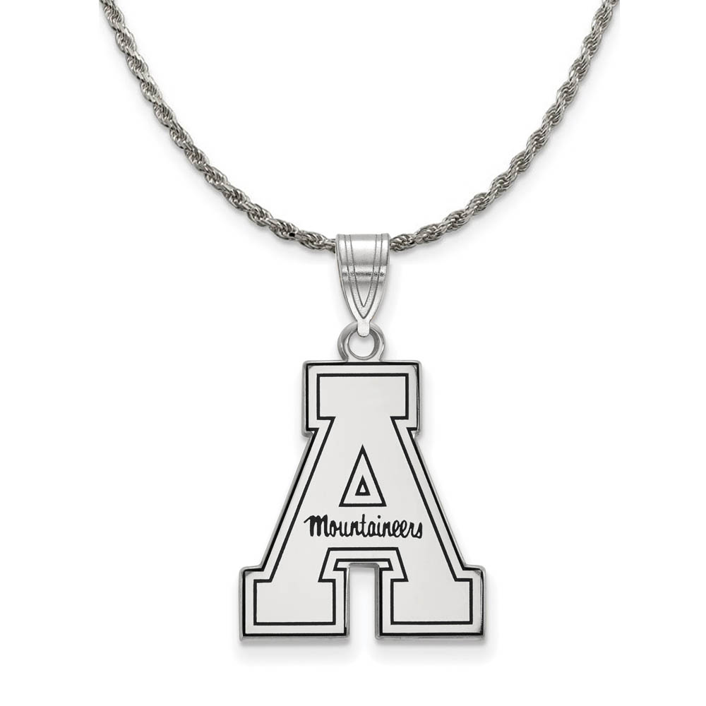 Sterling Silver Appalachian State Enamel Necklace