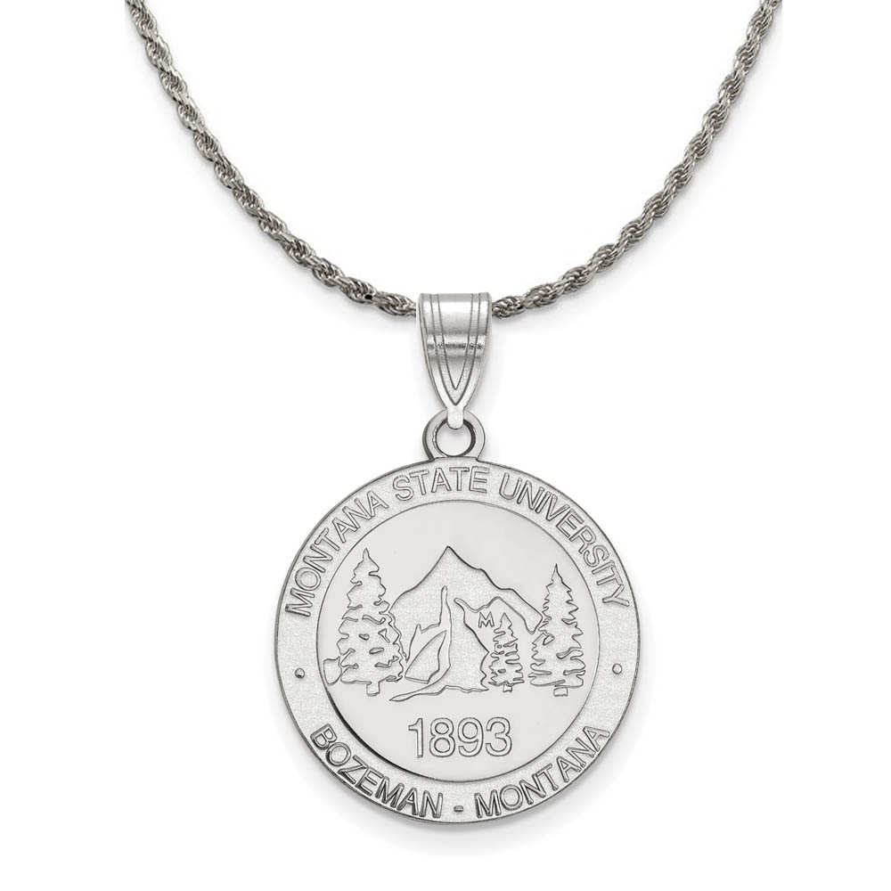 Sterling Silver Montana State Crest Pendant Necklace