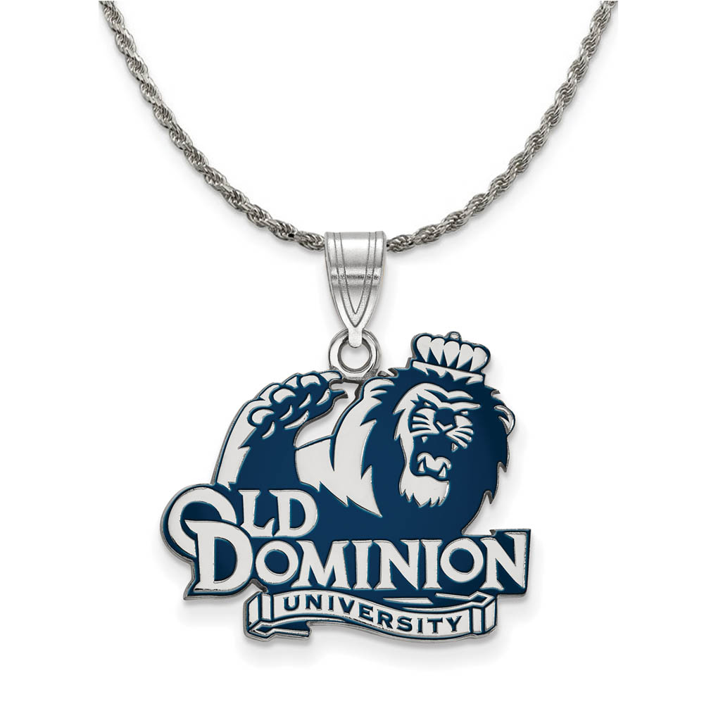 Sterling Silver Old Dominion U. Enamel Pendant Necklace