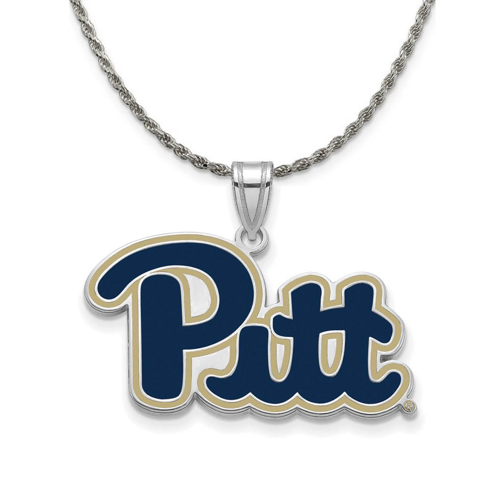 Sterling Silver U. of Pittsburgh Enamel Necklace