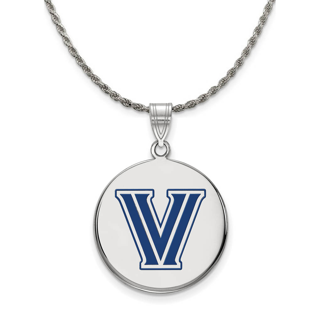 Sterling Silver Villanova U. Enamel Disc Necklace
