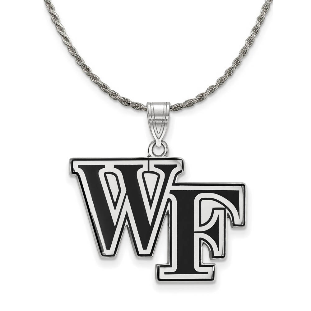 Sterling Silver Wake Forest U. Enamel Pendant Necklace