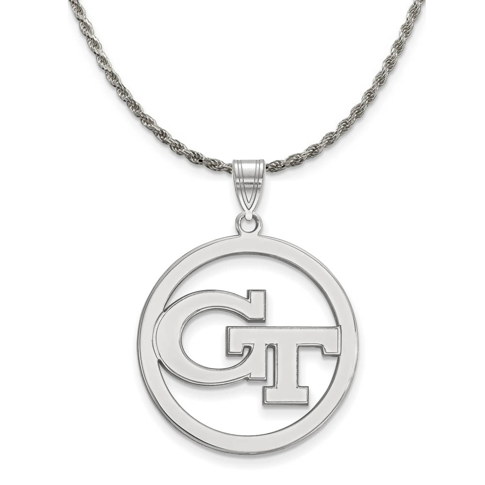Sterling Silver Georgia Technology Circle Necklace