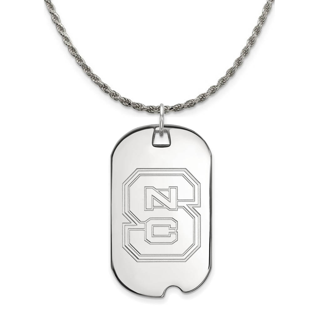 Sterling Silver North Carolina Dog Tag Necklace