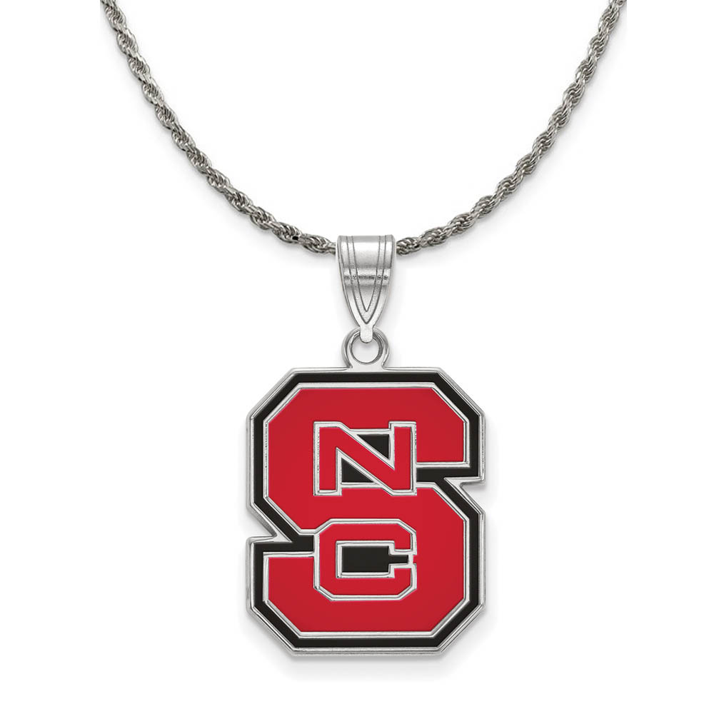 Sterling Silver North Carolina 'NCS' Enamel Necklace