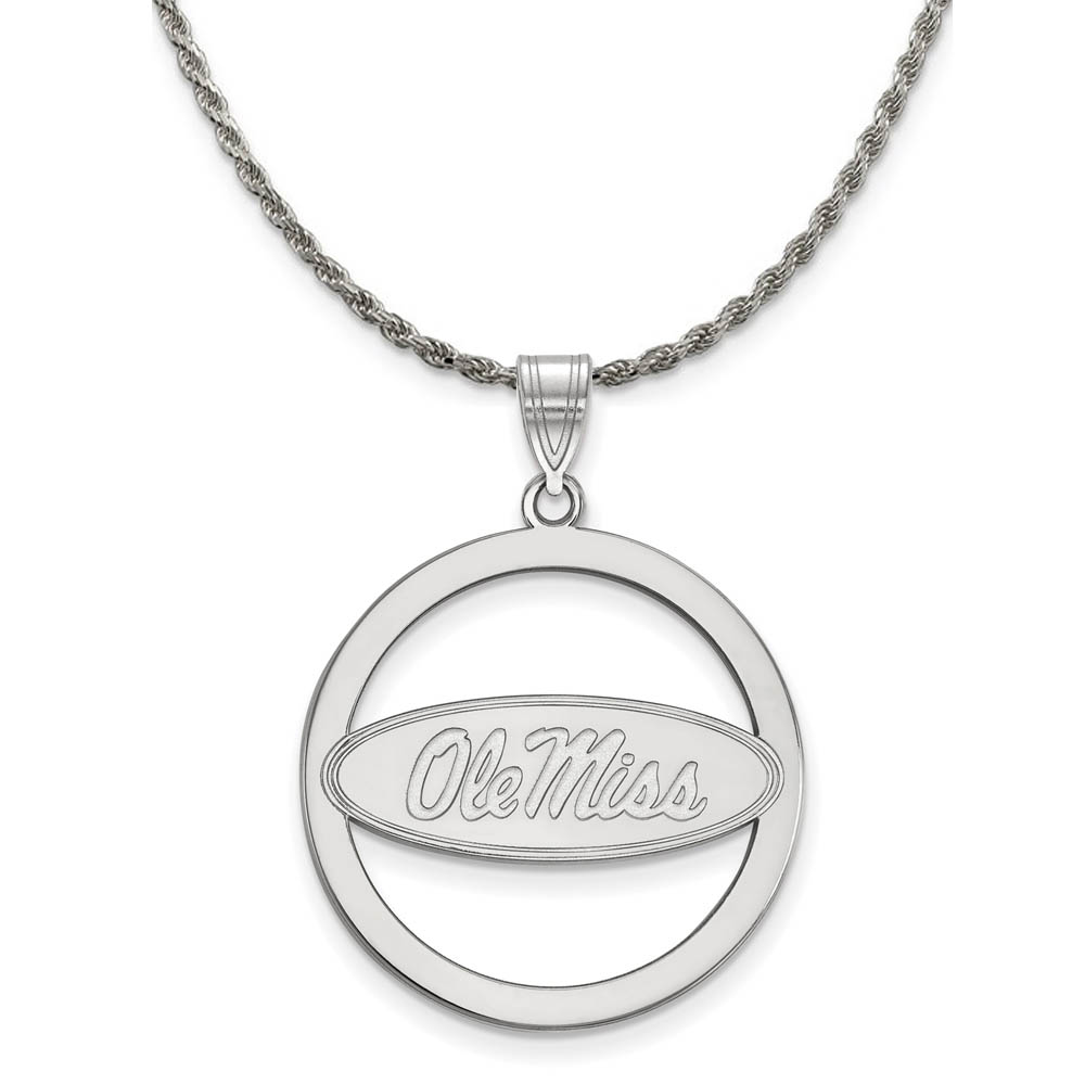 Sterling Silver U. of Mississippi Circle Necklace