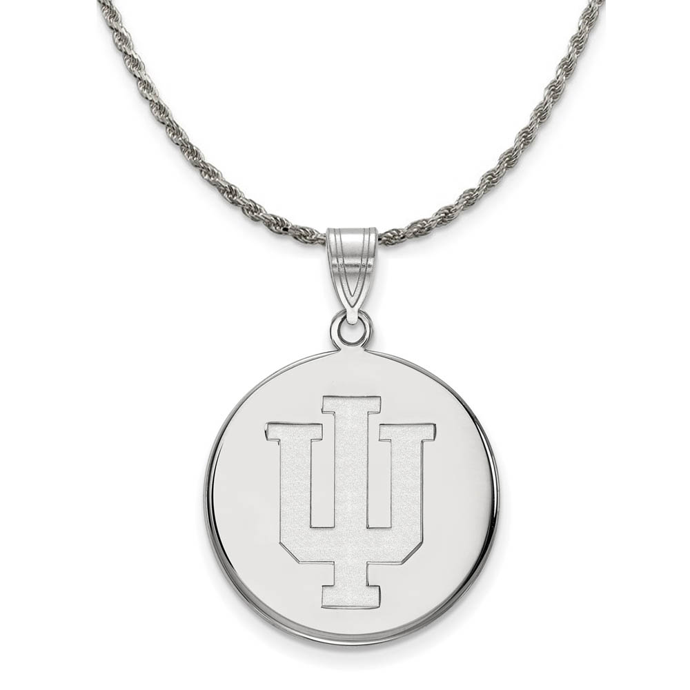 Sterling Silver Indiana U Disc Pendant Necklace
