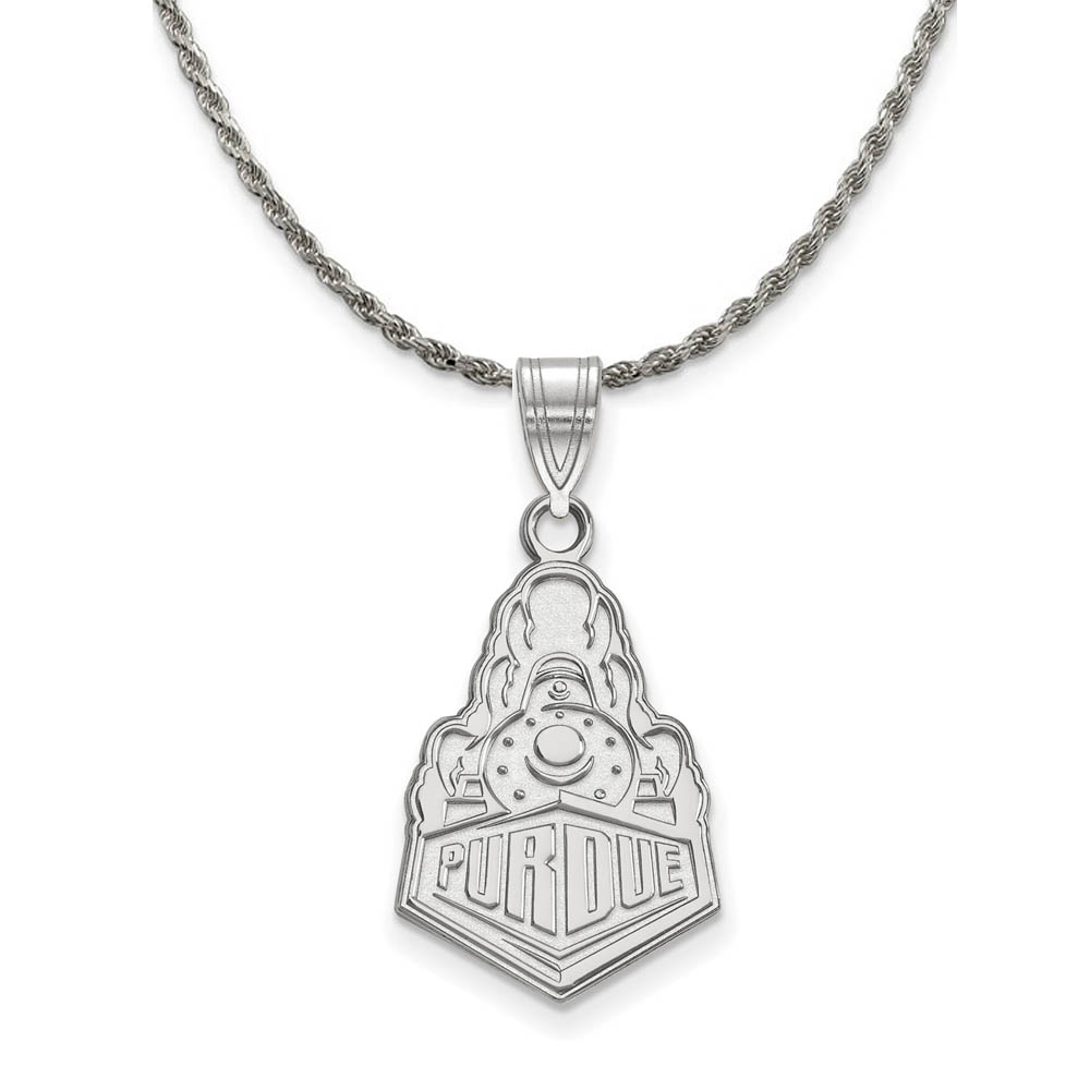 Sterling Silver Purdue Logo Necklace