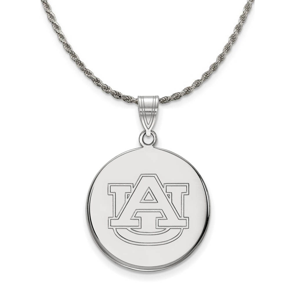 Sterling Silver Auburn U Disc Pendant Necklace