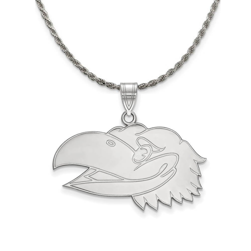 Sterling Silver U. of Kansas Jayhawks Logo Necklace