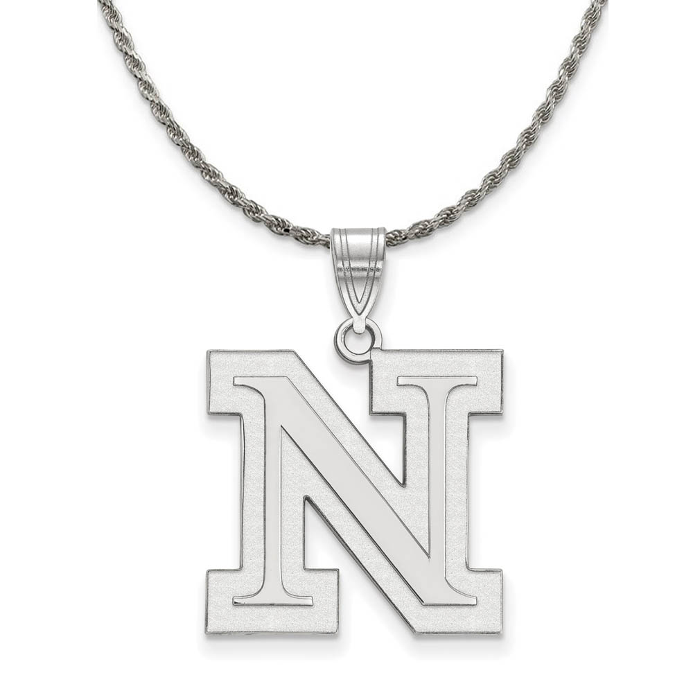 Sterling Silver U. of Nebraska Initial N Necklace