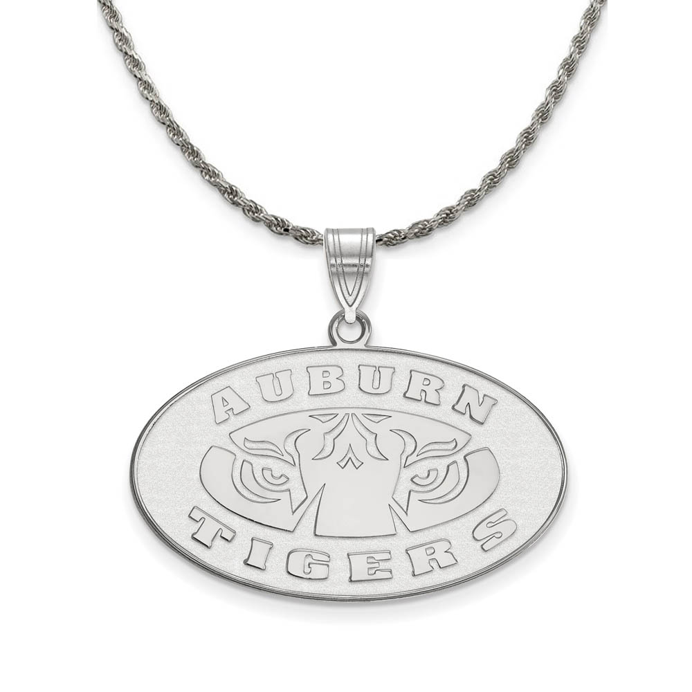 Sterling Silver Auburn U Tigers Logo Necklace