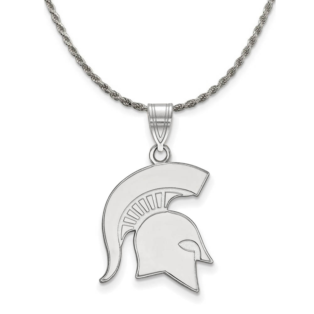 Sterling Silver Michigan State Spartans Logo Necklace