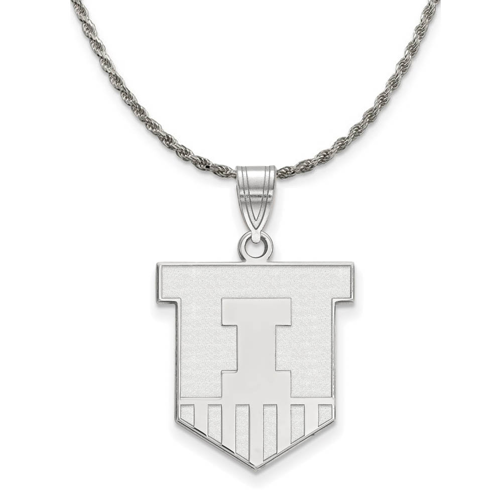 Sterling Silver U. of Illinois Shieldo Pendant Necklace