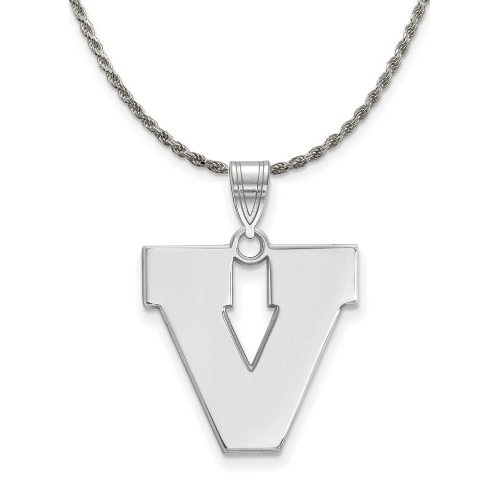 Sterling Silver U. of Virginia Initial V Necklace