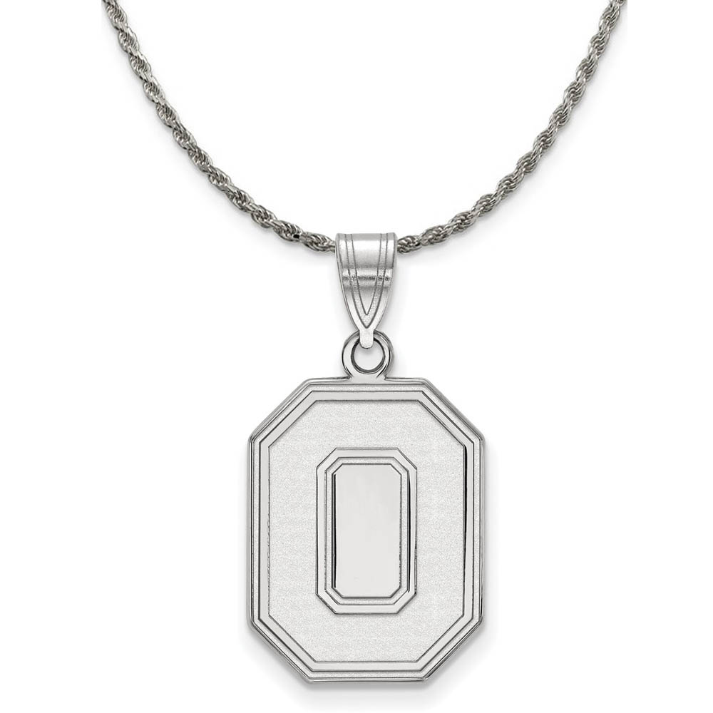 Sterling Silver Ohio State Lg 'O' Logo Pendant Necklace