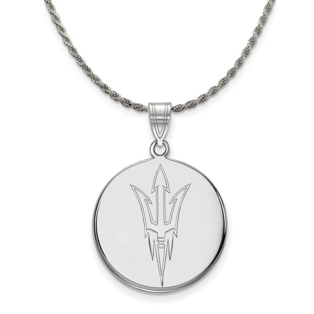 Sterling Silver Arizona State Logo Disc Necklace