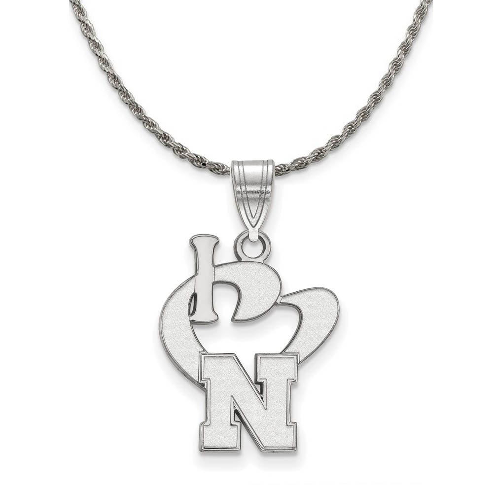 Sterling Silver U. of Nebraska I Love Logo Pendant Necklace
