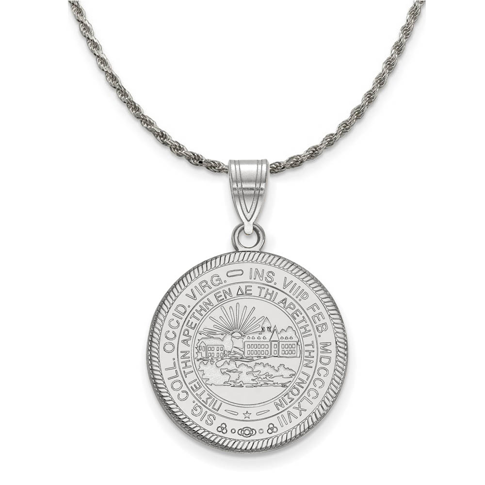 Sterling Silver West Virginia U. Crest Pendant Necklace