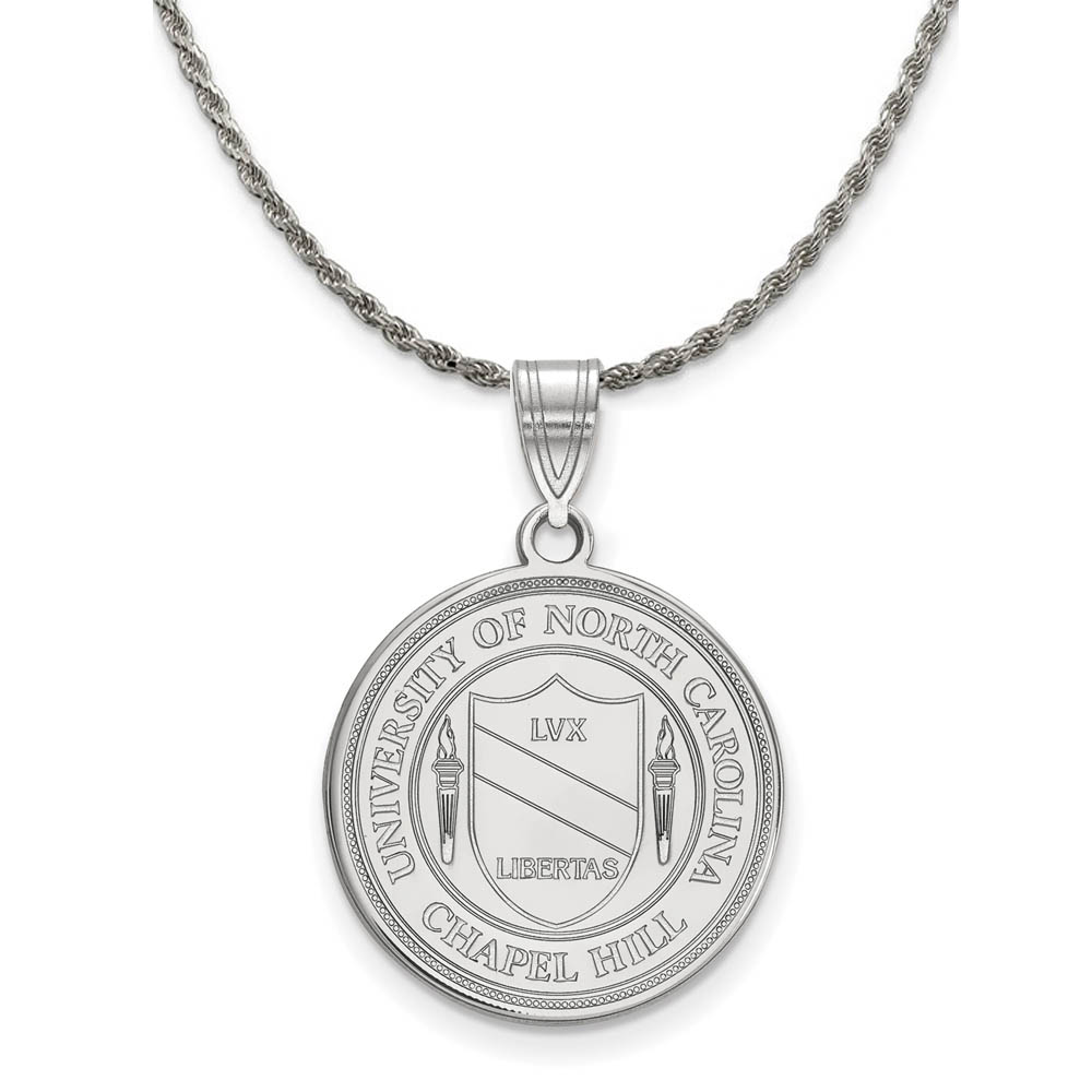 Sterling Silver North Carolina Crest Pendant Necklace