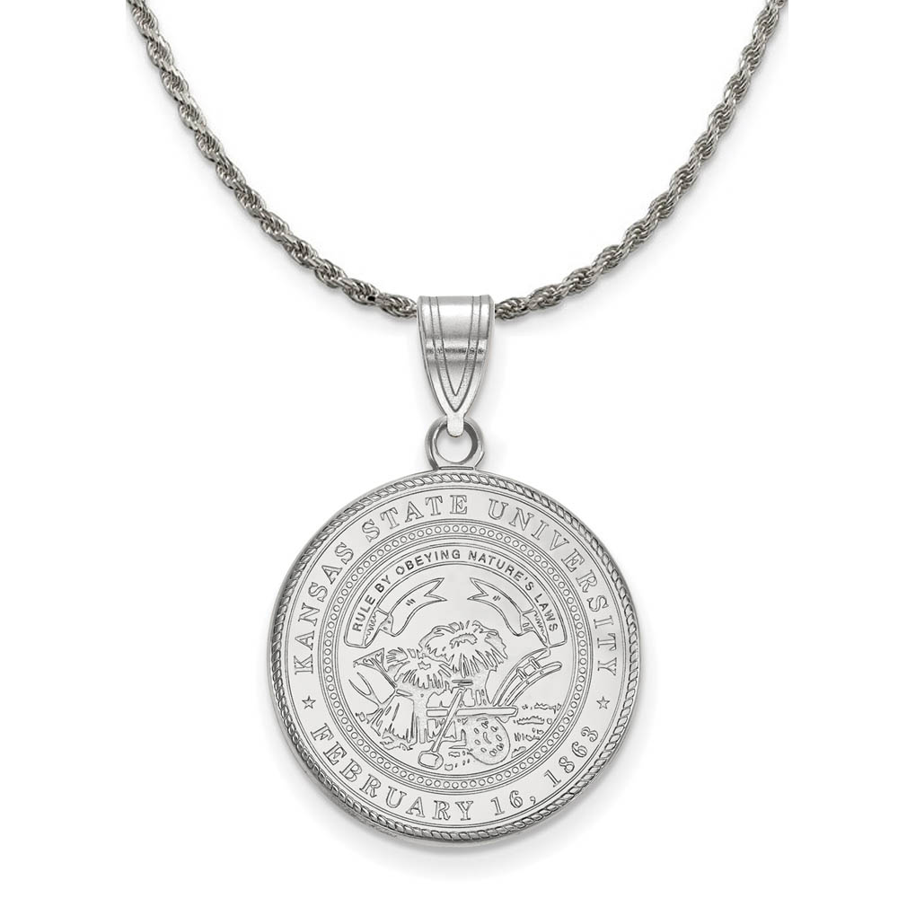 Sterling Silver Kansas State Crest Pendant Necklace