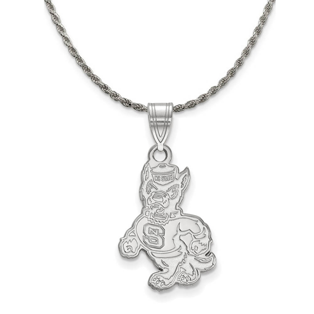 Sterling Silver North Carolina Wolfpak Logo Necklace