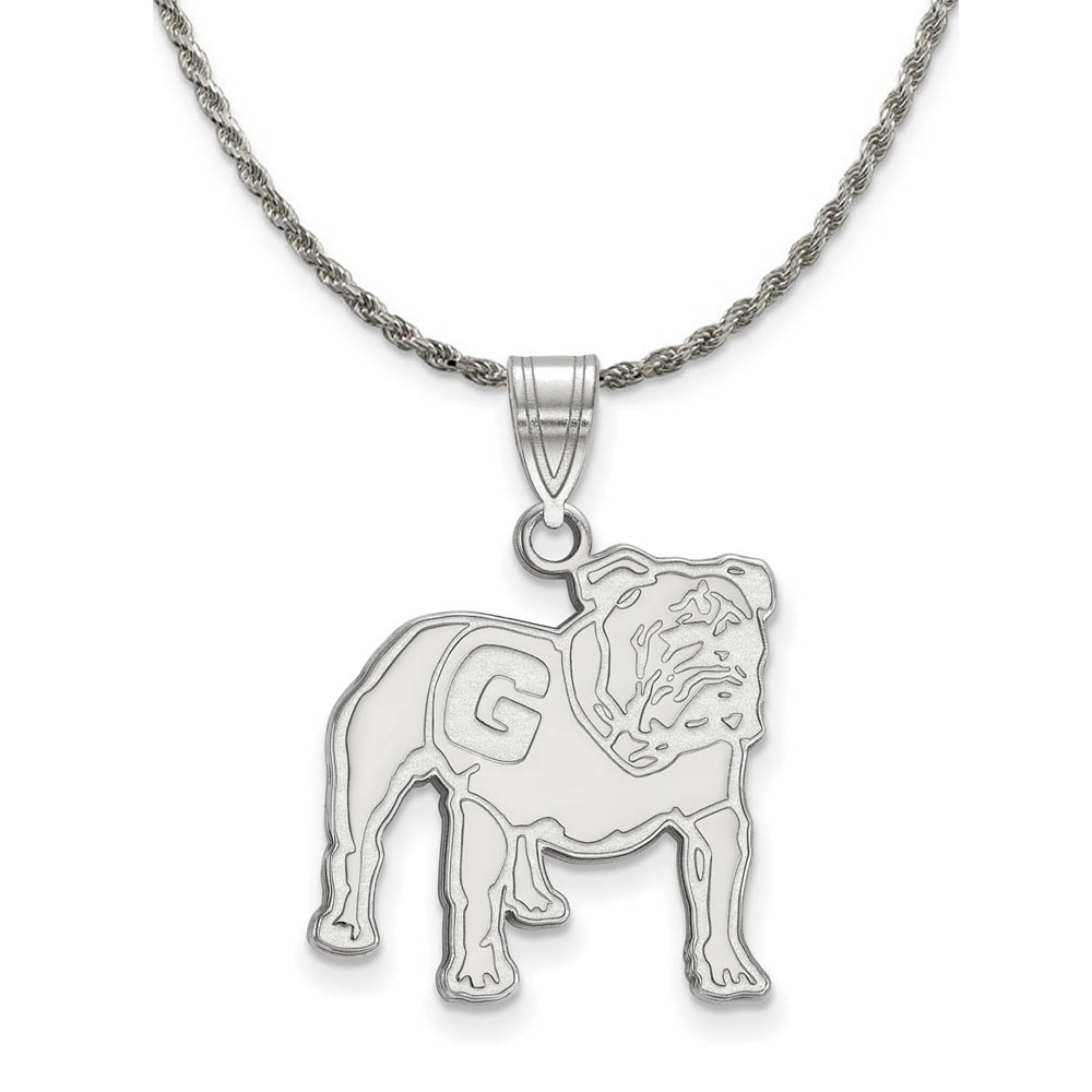 Sterling Silver U. of Georgia Bulldogs Logo Necklace