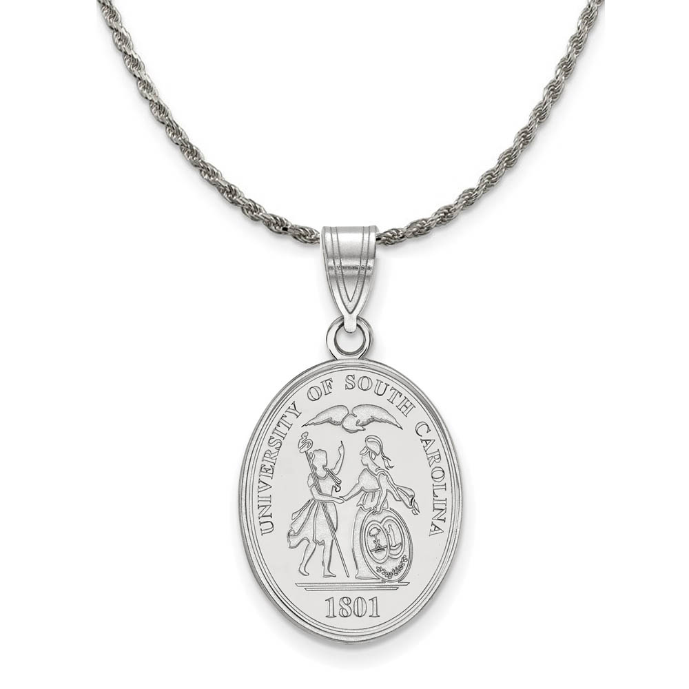 Sterling Silver South Carolina Crest Pendant Necklace