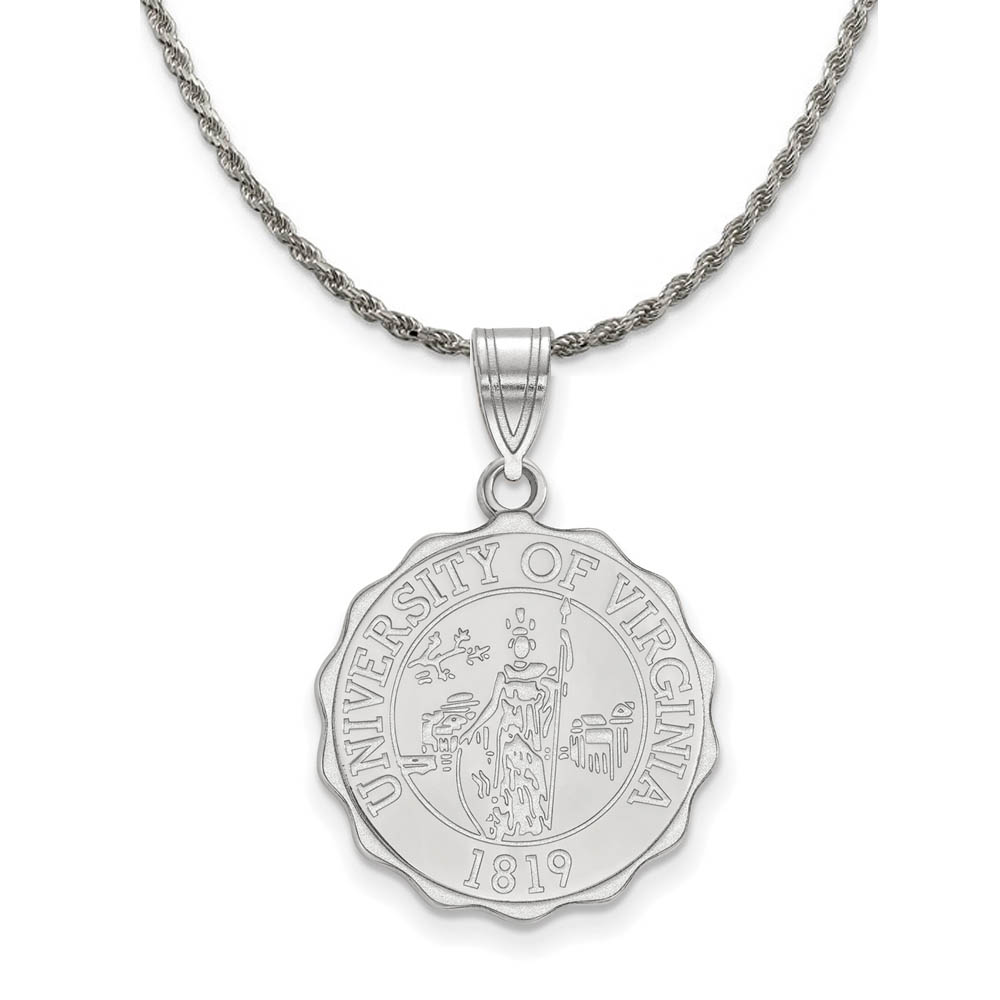 Sterling Silver U. of Virginia Crest Disc Necklace