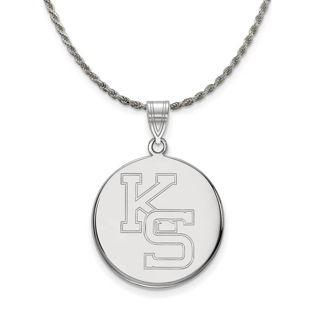 Sterling Silver Kansas State Pendant Necklace