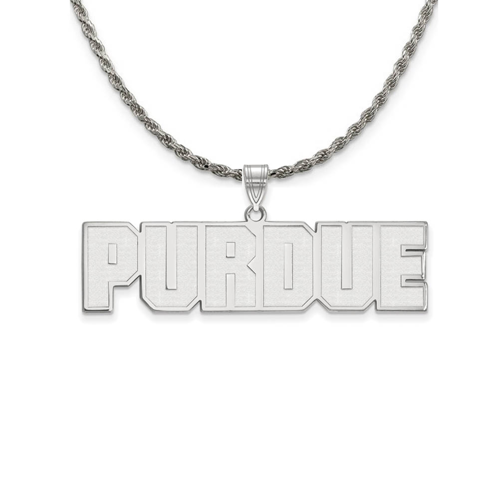 Sterling Silver Purdue Script Necklace