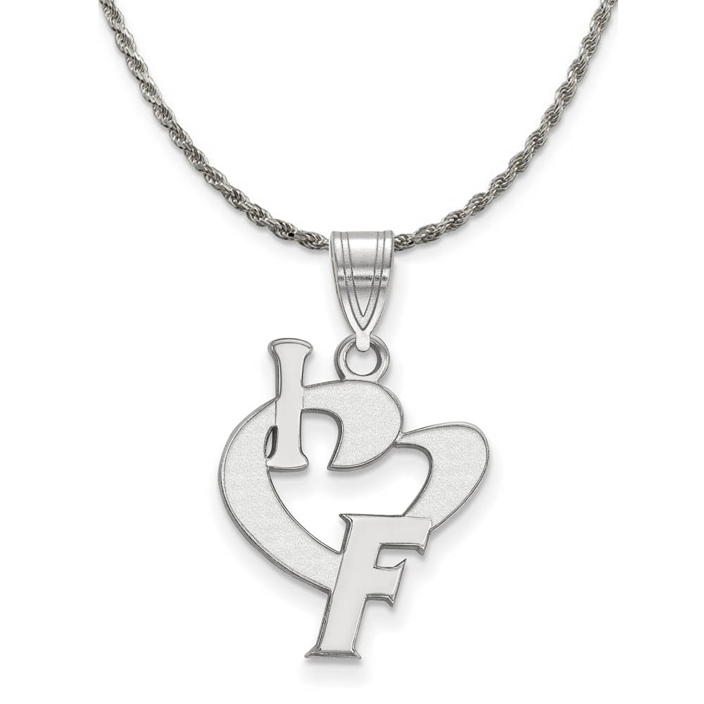 Sterling Silver U. of Florida I Love Logo Necklace