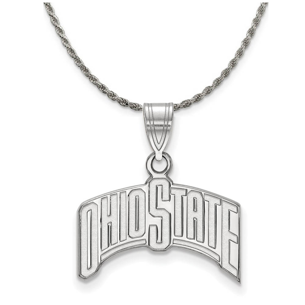 Sterling Silver Ohio State Buckeyes Lg Logo Necklace