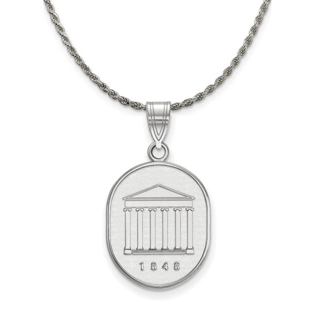 Sterling Silver U. of Mississippi Crest Disc Necklace